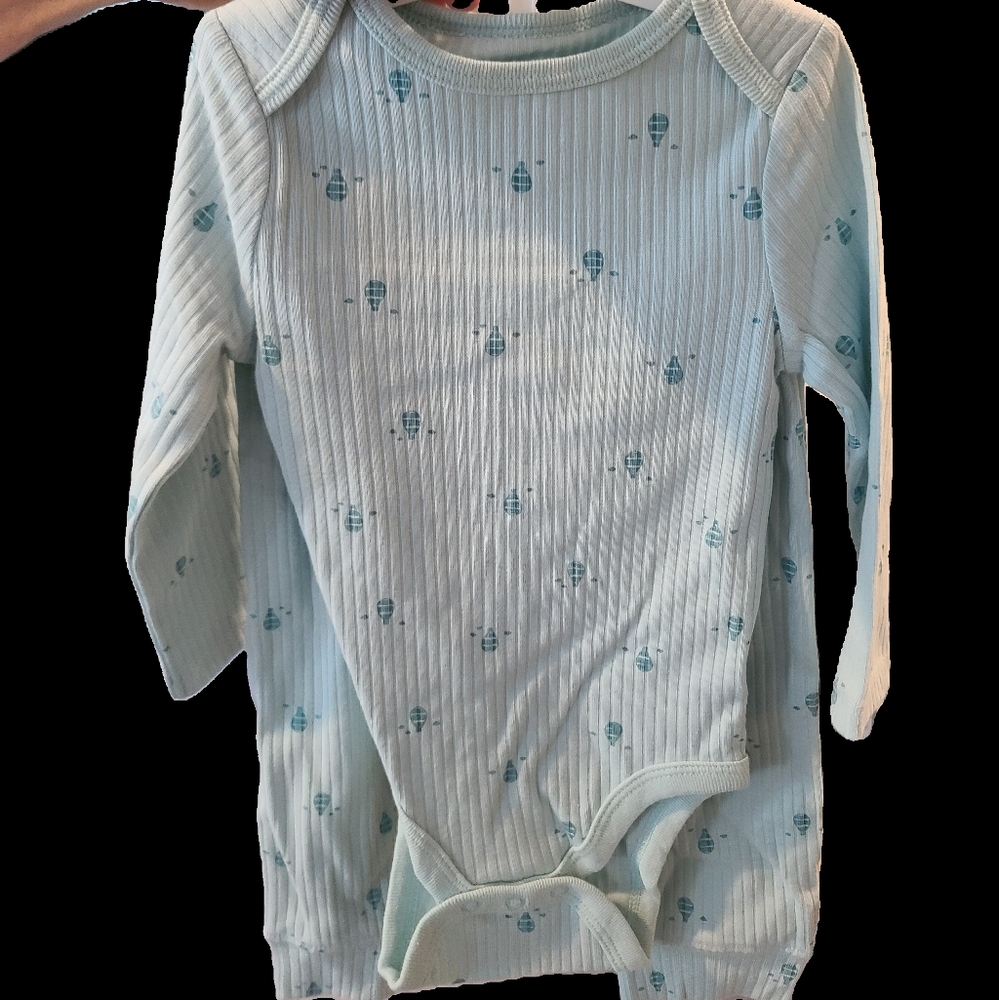 Adorable Kids 2 Piece Set Wide Ribbed Design With Hot Air Balloons